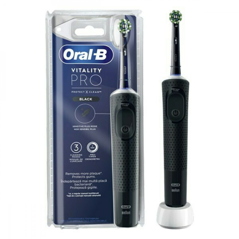 Oral-B Vitality Pro Protect X Clean Ηλεκτρική Οδοντόβουρτσα με Χρονομετρητή Black