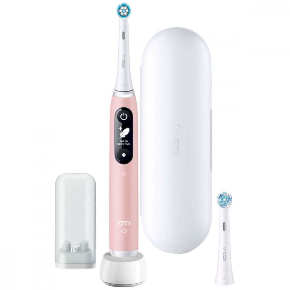 Oral-B IO Series 6 Ηλεκτρική Οδοντόβουρτσα με Χρονομετρητή, Αισθητήρα Πίεσης και Θήκη Ταξιδίου Pink Sand