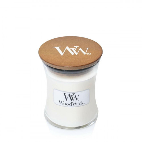 WoodWick Αρωματικό Κερί Σόγιας Linen σε Βάζο με Άρωμα Linen Λευκό 275gr