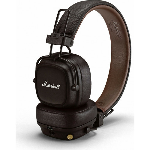Marshall Major IV Ασύρματα / Ενσύρματα On Ear Ακουστικά με 80 ώρες Λειτουργίας και Quick Charge Καφέ