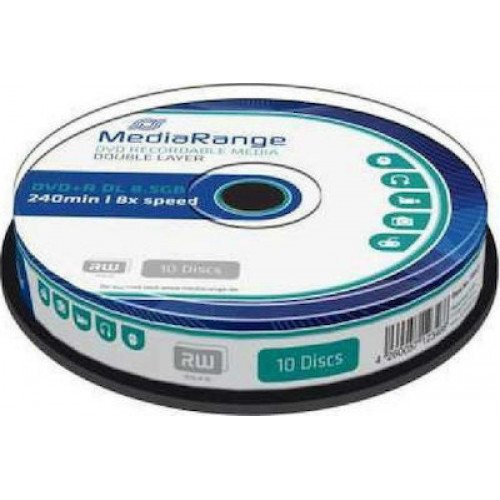 MediaRange Εγγράψιμα DVD+R 8x Dual Layer 8.5GB Cake Box 10τμχΚωδικός: MR466
