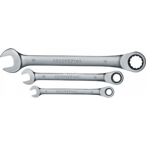 Red Ringratschen-wrench set 12-piece, Schraubenschlüssel    