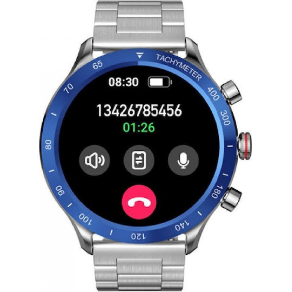 Riversong Motive 9 Max Smartwatch με Παλμογράφο (Ασημί)