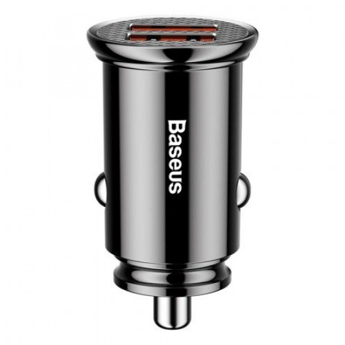Baseus Circular Car Charger 2xUSB QC3.0 5A 30W (Black)