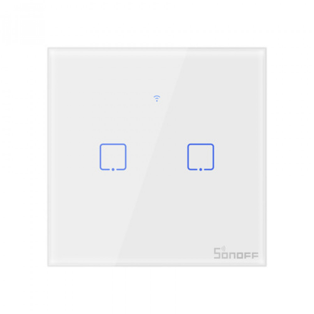 Sonoff T0 EU TX Χωνευτός Διακόπτης Τοίχου Wi-Fi (2-channel)