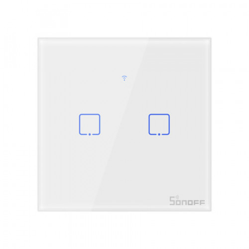 Sonoff T0 EU TX Χωνευτός Διακόπτης Τοίχου Wi-Fi (2-channel)