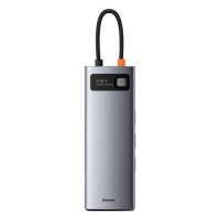 Baseus Gleam USB-C Docking Station με HDMI 4K PD Ethernet και συνδεση 2 Οθονών Γκρι