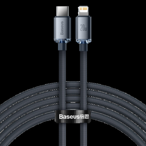 Baseus Crystal cable USB-C to Lightning, 20W, PD, 2m (black)