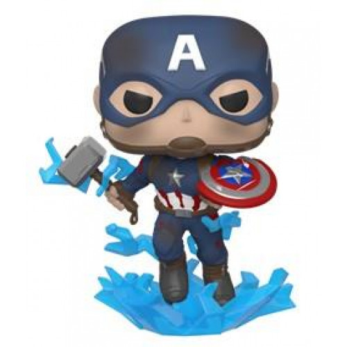 Funko POP! Marvel: Avengers Endgame - Captain America with Broken Shield & Mjolnir #573 Bobble-Head Vinyl Figure