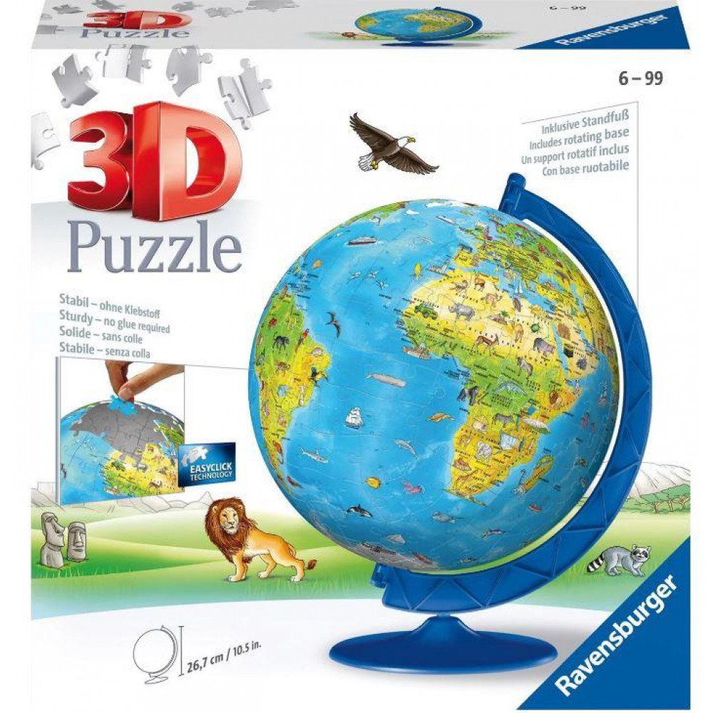 Ravensburger 3D Puzzle: Υδρόγειος για Παιδιά (180 pcs) (12338)