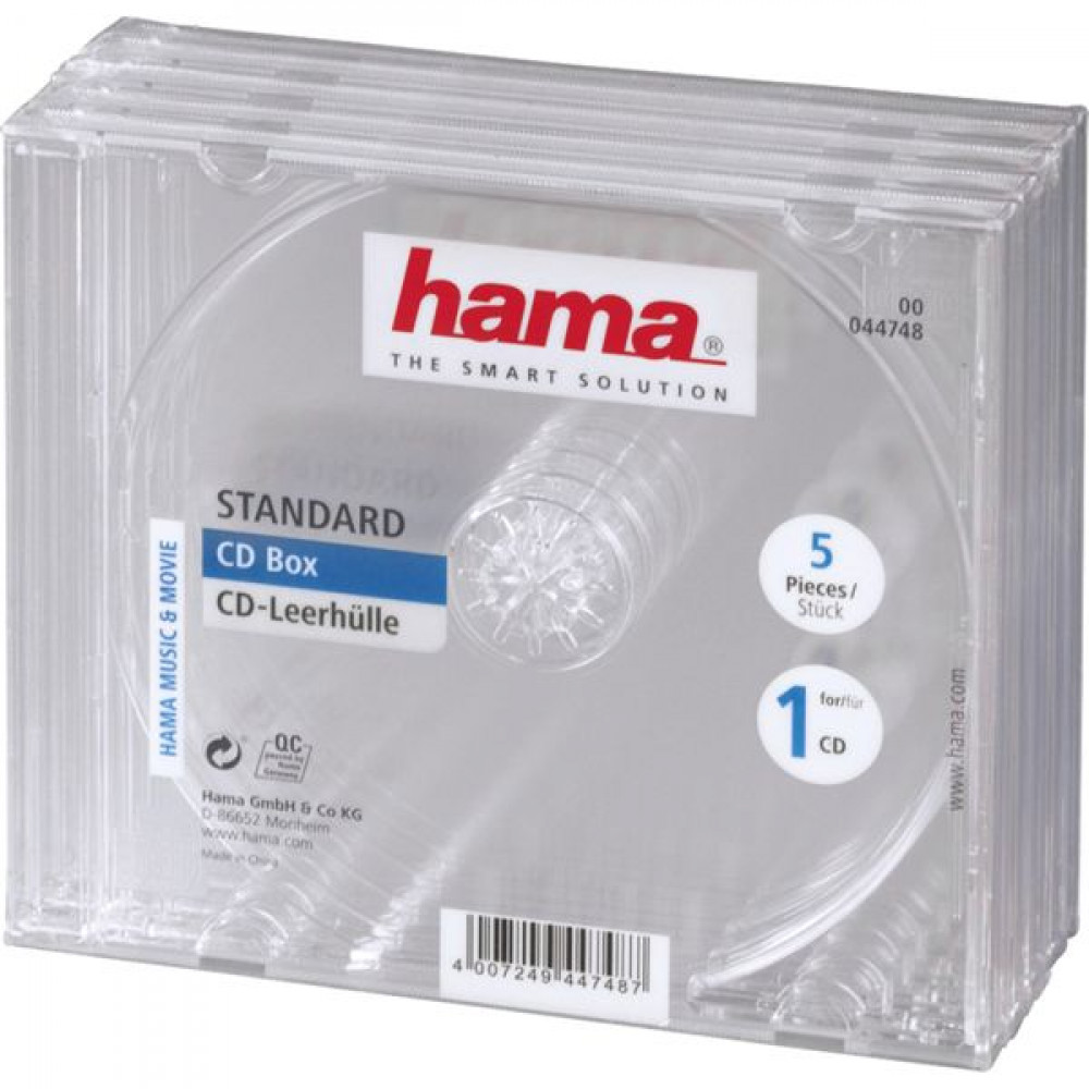 1x5 Hama CD Jewel-Case transparent        44748