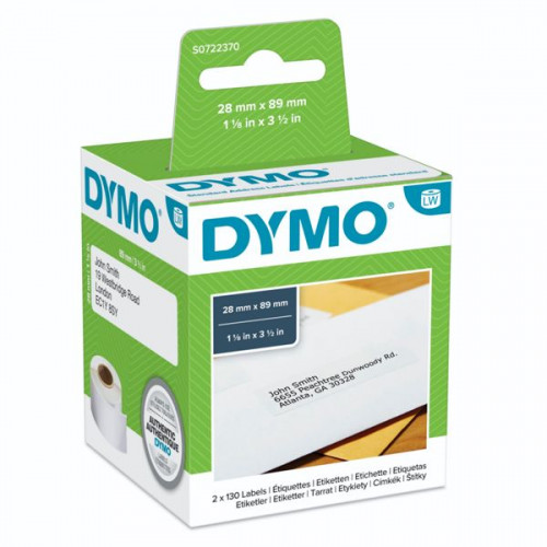 Dymo 99010 130 Αυτοκόλλητες Ετικέτες σε Ρολό για Εκτυπωτή Ετικετών 89x28mm 2τμχΚωδικός: S0722370