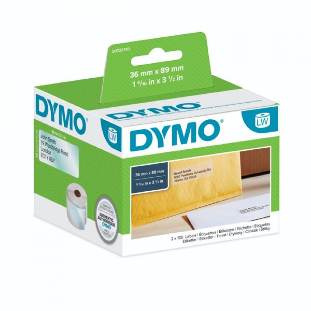 Dymo 99013 130 Αυτοκόλλητες Ετικέτες σε Ρολό για Εκτυπωτή Ετικετών 89x36mm 2τμχΚωδικός: S0722410