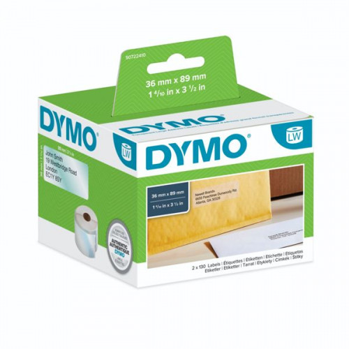 Dymo 99013 130 Αυτοκόλλητες Ετικέτες σε Ρολό για Εκτυπωτή Ετικετών 89x36mm 2τμχΚωδικός: S0722410