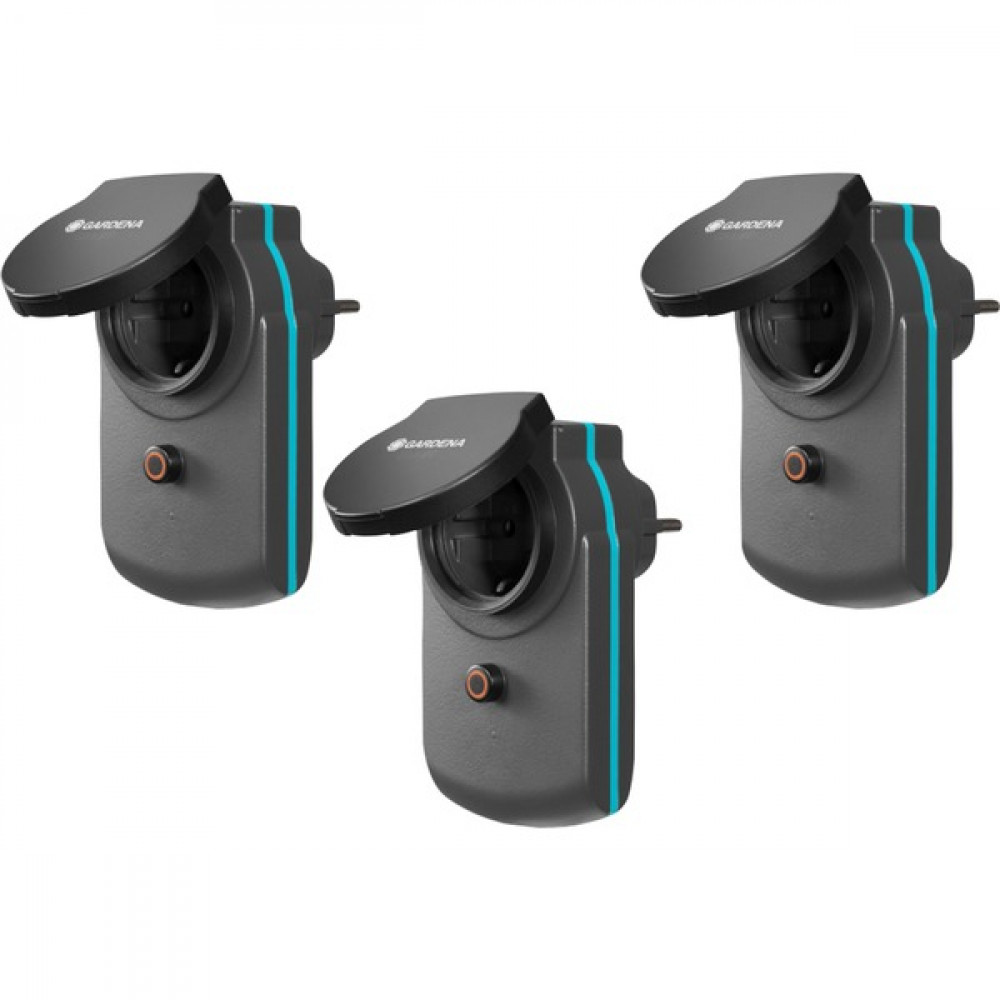 Gardena Smart Power Adapter Set of 3 Μονή Εξωτερική Πρίζα Ρεύματος με Καπάκι Μαύρη 3τμχ 19096-20