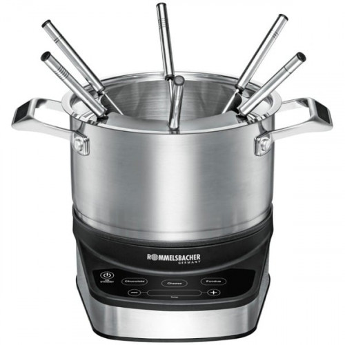 Rommelsbacher F 1200 Σκεύος για Φοντύ Ηλεκτρικό από Ανοξείδωτο Ατσάλι 6 Ατόμων Ασημί 1200W 29x23.5x27εκ.