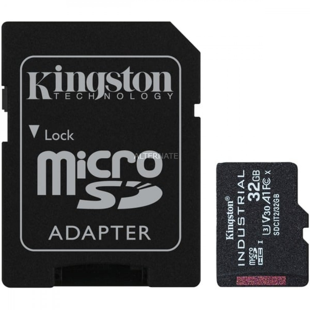 Kingston Industrial microSDHC 32GB Class 10 U3 V30 A1 UHS-I με αντάπτορα