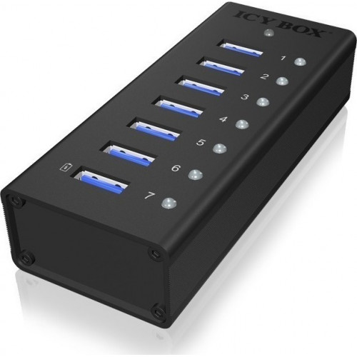 RaidSonic ICY BOX IB-AC618 7-Port USB 3.0 Hub Aluminium
