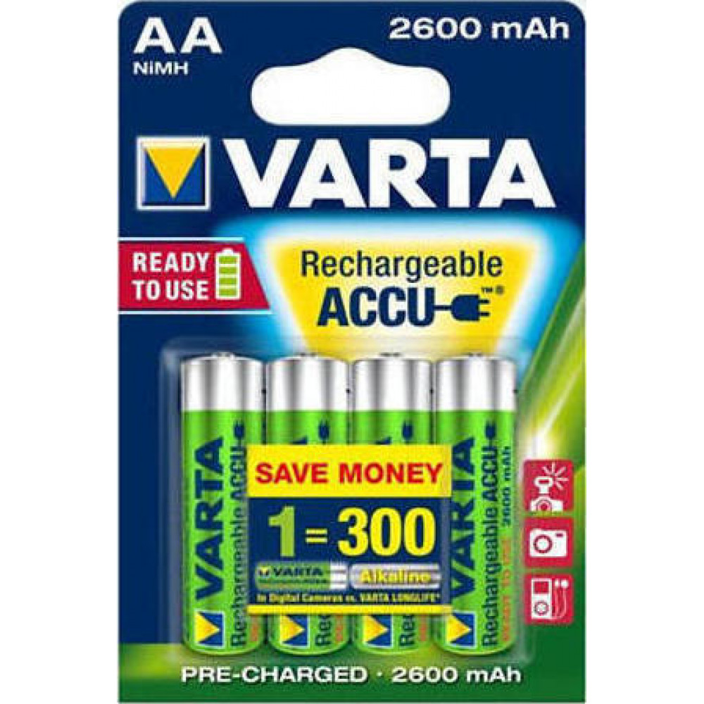 Varta Recharge Accu Power Επαναφορτιζόμενες Μπαταρίες AA Ni-MH 2600mAh 1.2V 4τμχ