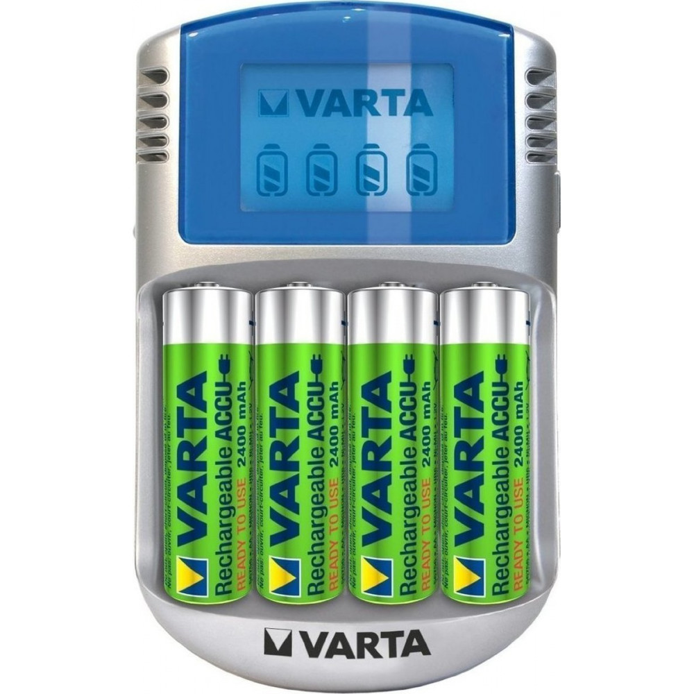Varta LCD Charger 4 Μπαταριών Ni-MH Μεγέθους AA/AAA Σετ με 4x AA 2500mAh σε Γκρι χρώμα