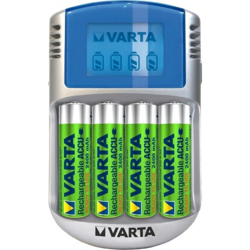 Varta LCD Charger 4 Μπαταριών Ni-MH Μεγέθους AA/AAA Σετ με 4x AA 2500mAh σε Γκρι χρώμα