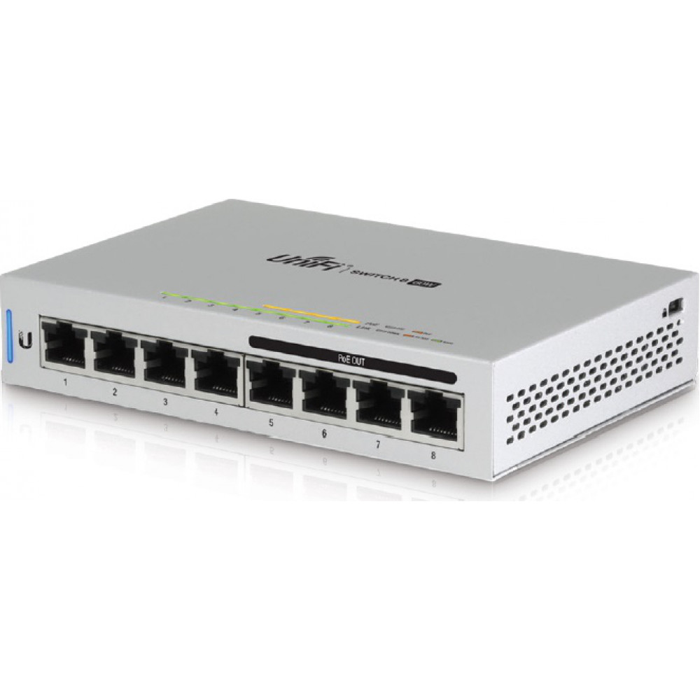 Ubiquiti Unifi US-8-60W Managed L2 PoE+ Switch με 8 Θύρες Gigabit (1Gbps) Ethernet Εκθεσιακό