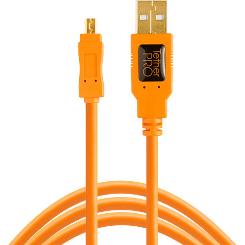 Tether Tools TetherPro USB 2.0 A to Mini-B 8 pin 15 ORG