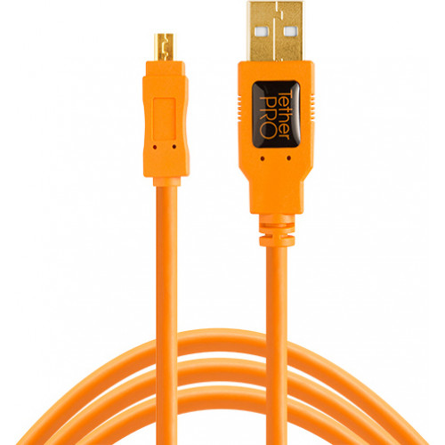 Tether Tools TetherPro USB 2.0 A to Mini-B 8 pin 15 ORG