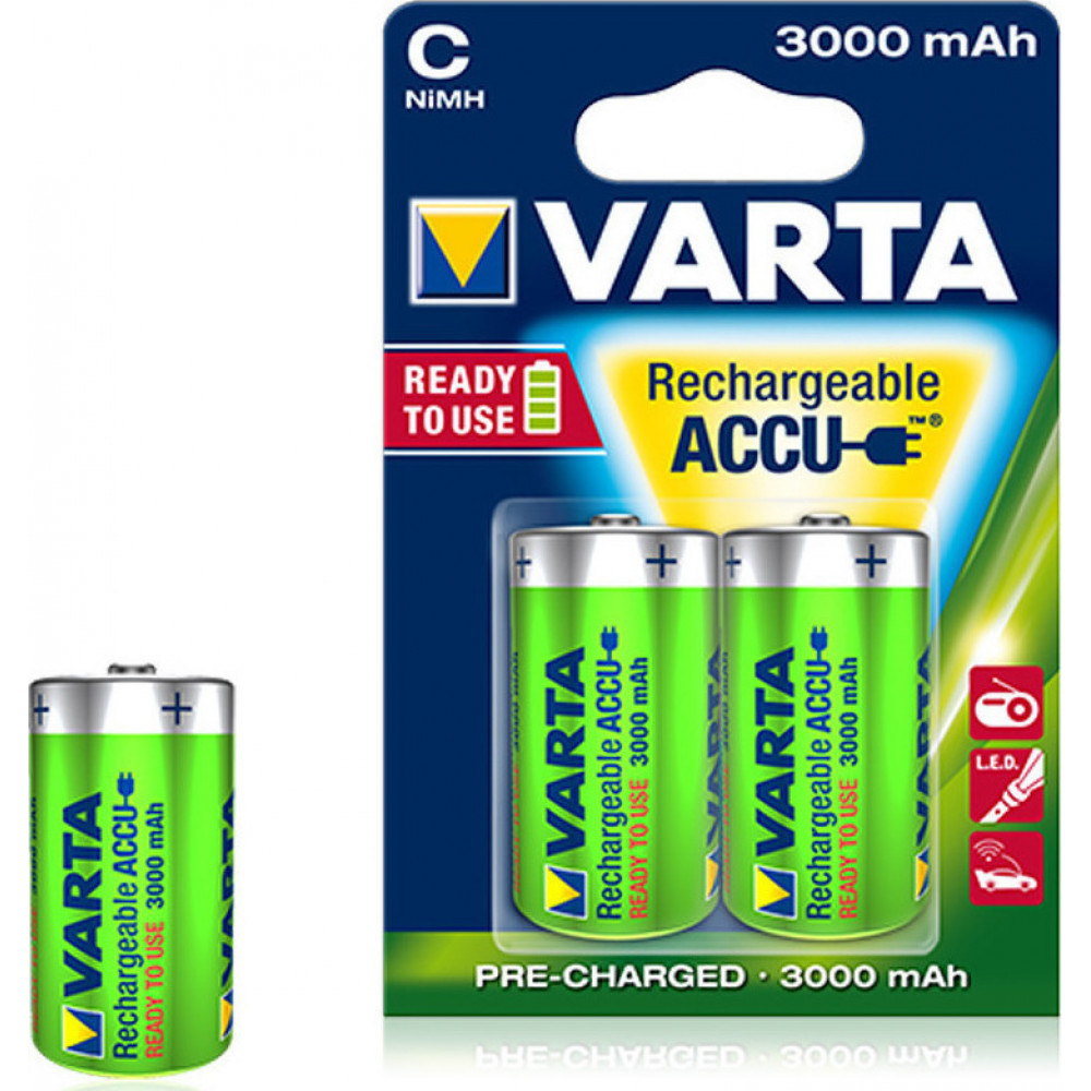 Varta Rechargeable Accu Επαναφορτιζόμενες Μπαταρίες C Ni-MH 3000mAh 1.2V 2τμχ