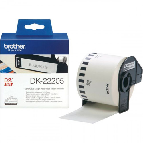 Brother Continuous Paper Tapes 6,2cmx30,5m white   DK-22205