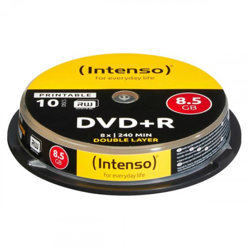 1x10 Intenso DVD+R 8,5GB 8x Speed, Double Layer printable