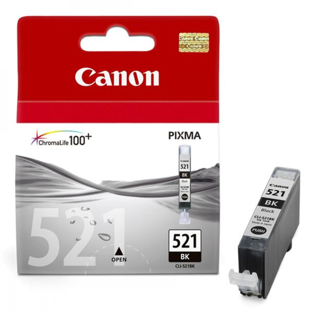 Canon CLI-521 Μελάνι Εκτυπωτή InkJet Μαύρο (2933B001)