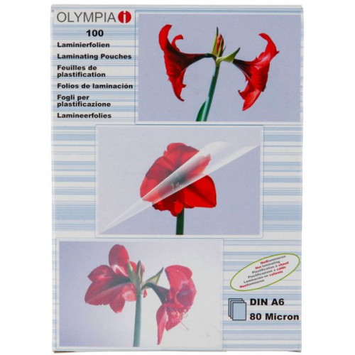 1x100 Olympia Laminating pouches DIN A6 80 micron      9168