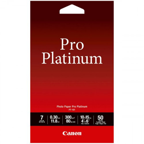 Canon PT-101 Φωτογραφικό Χαρτί Pro Platinum A6 (10x15) 300gr/m² για Εκτυπωτές Inkjet 50 Φύλλα