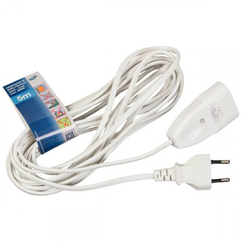 REV Euro Plug Extension Lead 5,0 m white