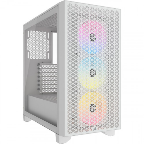 Corsair 3000D Airflow TG RGB Gaming Midi Tower Κουτί Υπολογιστή με Πλαϊνό Παράθυρο Λευκό