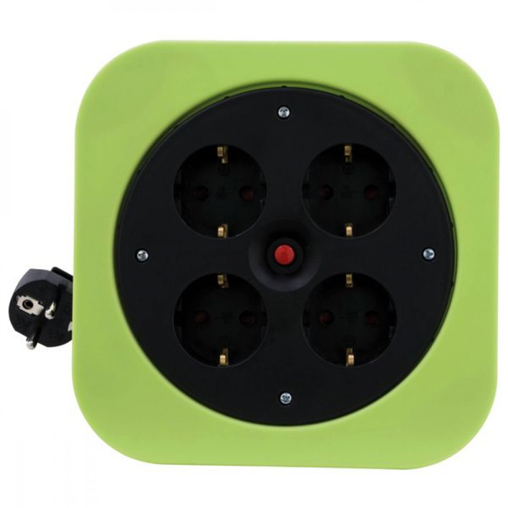 REV Cable Box S S-Box Green 10m Μπαλαντέζα Καρούλι Κλειστού Τύπου 4 Θέσεων με Καλώδιο 10m Διατομής 3x1.5mm² Πράσινη 0010012400