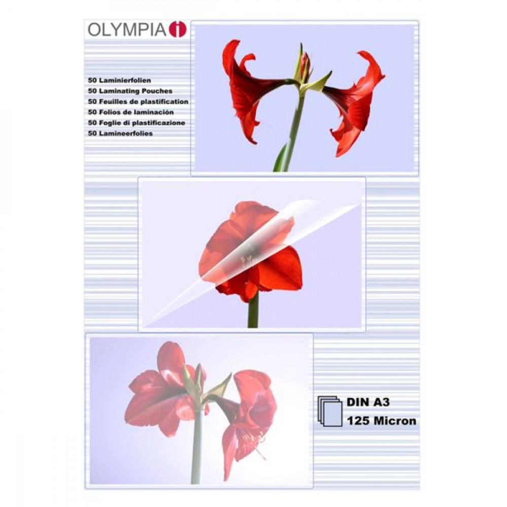 1x50 Olympia Laminating pouches DIN A3 125 micron      9175