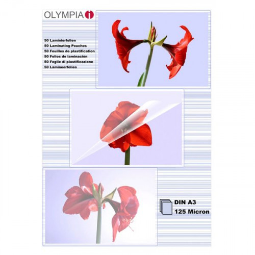 1x50 Olympia Laminating pouches DIN A3 125 micron      9175