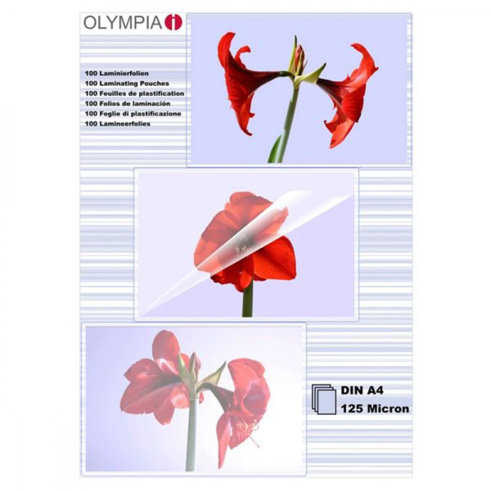 1x100 Olympia Laminating pouches DIN A4 125 micron      9176