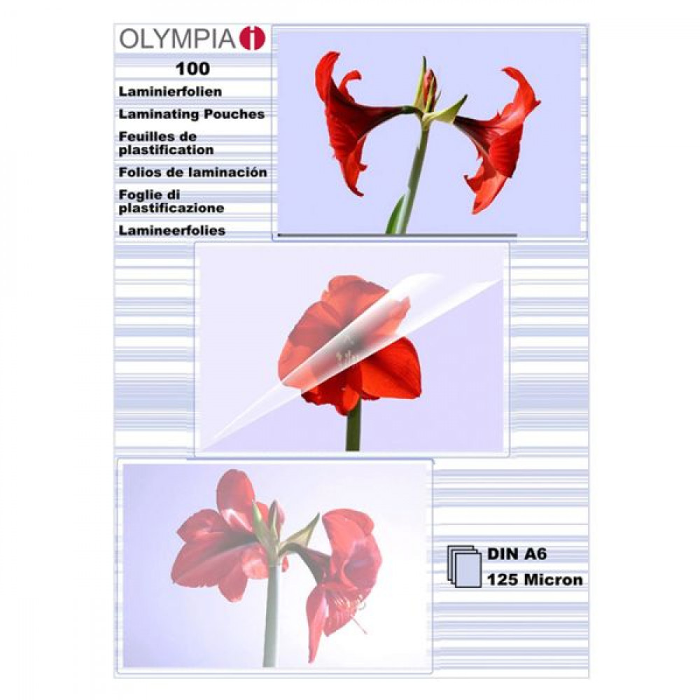 1x100 Olympia Laminating pouches DIN A6 125 micron      9178