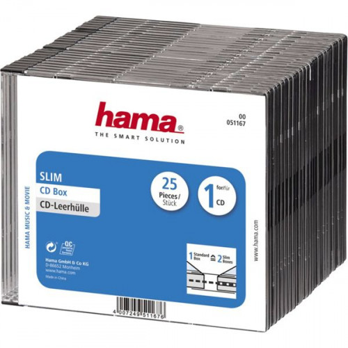 1x25 Slim CD Jewel Case transparent/black     51167