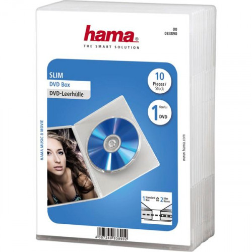 1x10 Hama Slim DVD Jewel Case transparent        83890
