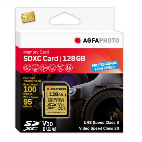 AgfaPhoto SDXC UHS I    128GB Professional High Speed U3 V30