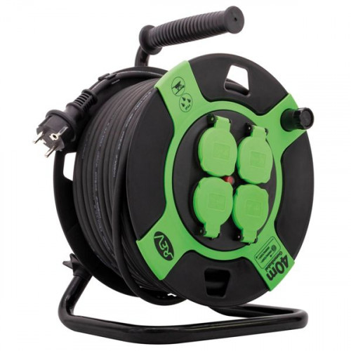 REV Cable Drum Plastic Μπαλαντέζα Καρούλι 4 Θέσεων με Καλώδιο 40m Στεγανή ΜαύρηΚωδικός: 0010217412