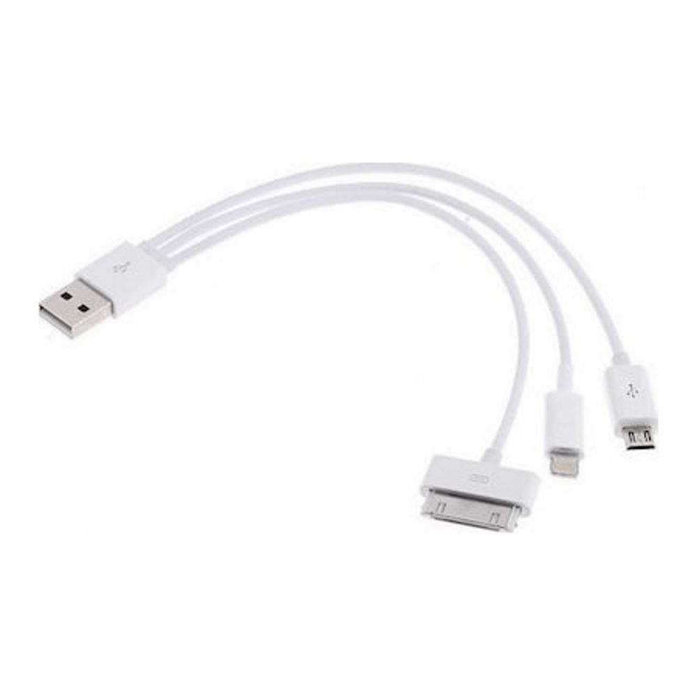 3-IN-1 MULTI USB CHARGING CABLE (MICRO USB, APPLE LIGHTNING APPLE 30PIN)