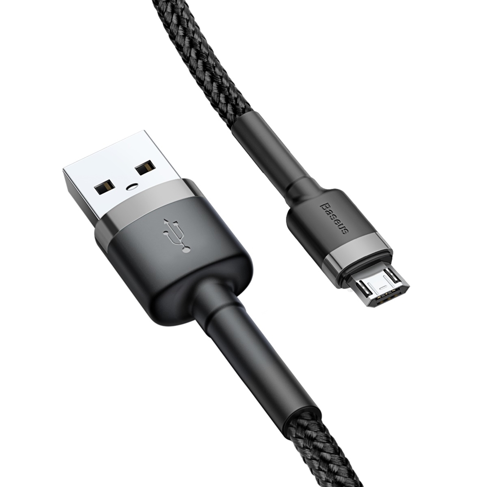 Baseus Cafule Braided USB 2.0 to micro USB Cable Γκρι 1m (CAMKLF-BG1)