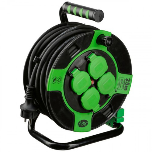 REV Cable Drum Resin Μπαλαντέζα Καρούλι 4 Θέσεων με Καλώδιο 25m Διατομής 3x1.5mm² Στεγανή IP44 ΜαύρηΚωδικός: 0010215412