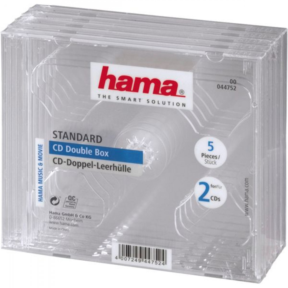 HAMA CD Box για 1 Δίσκο σε Διάφανο Χρώμα 5τμχ