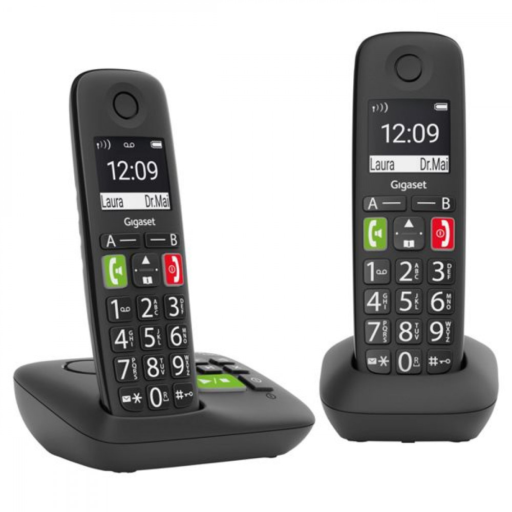 Gigaset E290A Duo Ασύρματο Τηλέφωνο Duo για Ηλικιωμένους με Aνοιχτή Aκρόαση